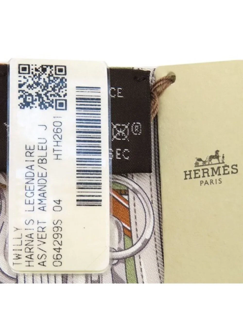 Hermes Scarf Twilly Silk Vert Amande Blue Jean Canel Harnais Legendaire